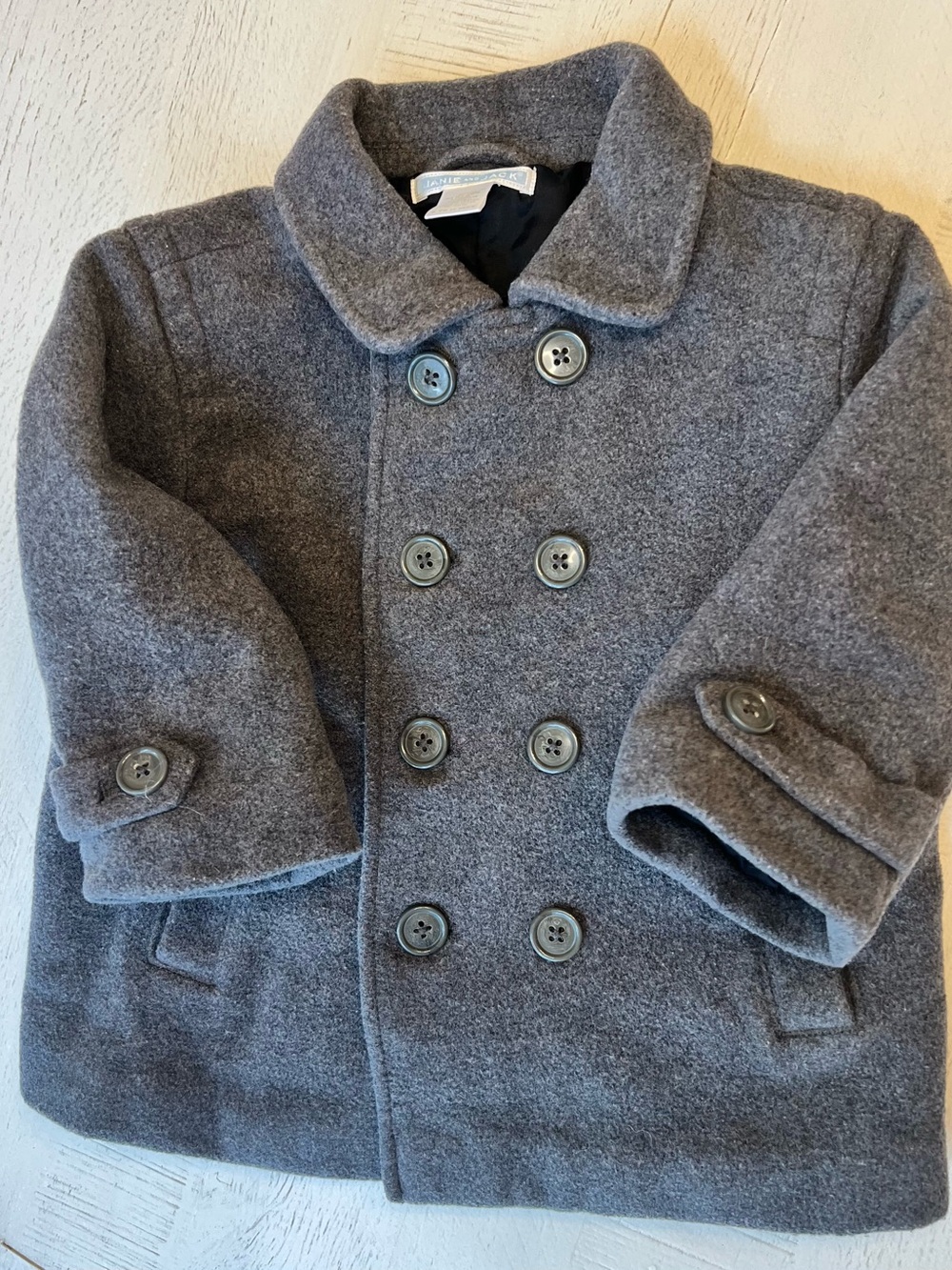 Janie and Jack Infant Gray Wool Peacoat Jacket Size 6-12 Months